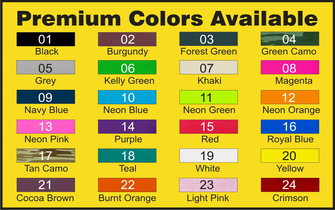 coozie or coozie color chart